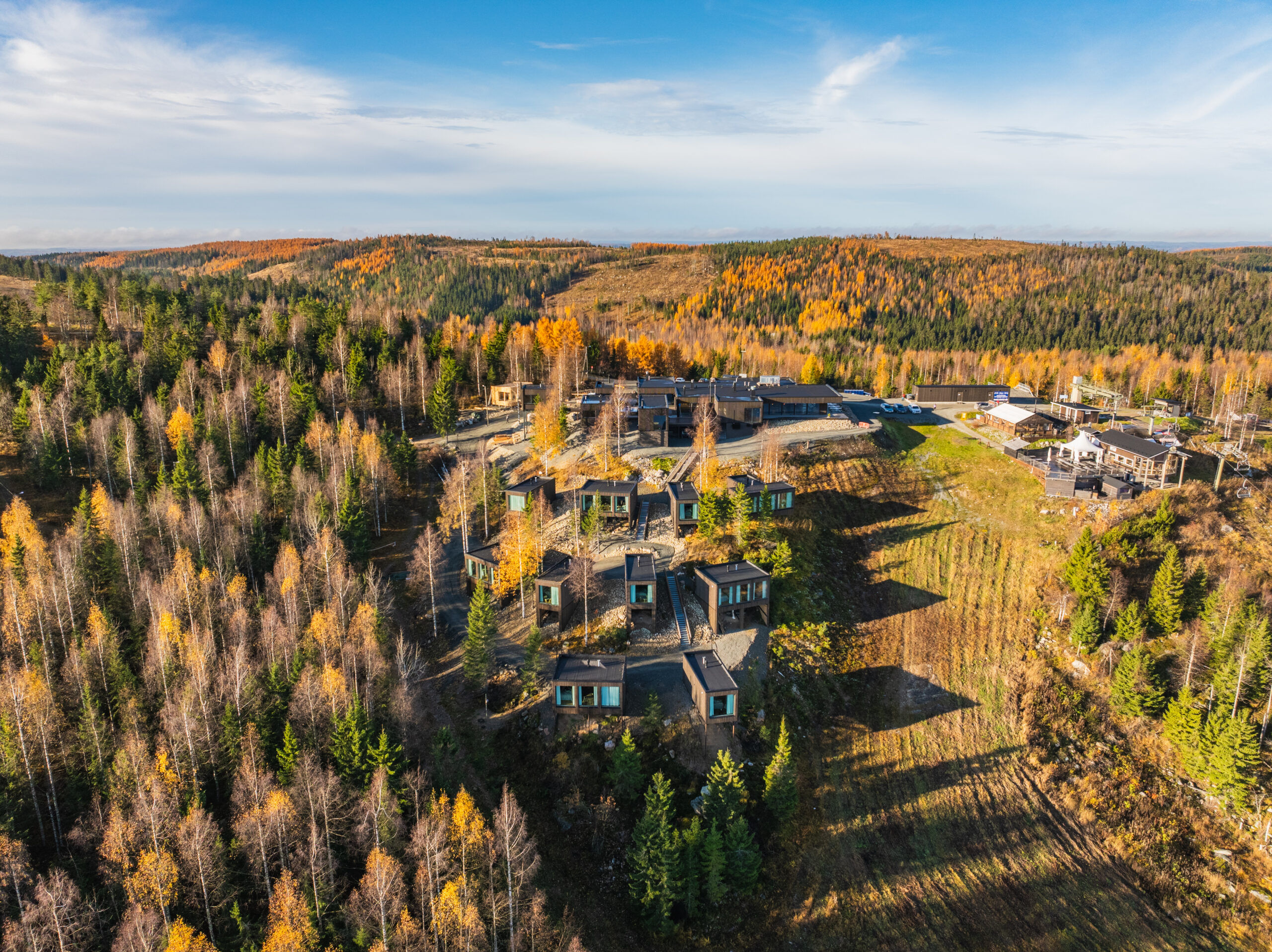 Panorama Landscape Hotel Autumn view from the air